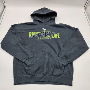 Rainforest Cafe Orlando Hoodie Gray‎ Medium Pullover Sweatshirt